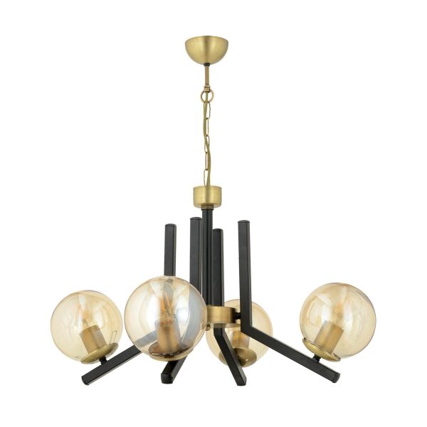 Mikel 4 Lü Siyah Eskitme Modern Yatak Odası Mutfak Oturma Odası Retro Salon Avize