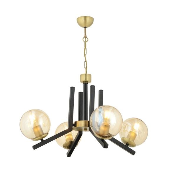 Mikel 4 Lü Siyah Eskitme Modern Yatak Odası Mutfak Oturma Odası Retro Salon Avize