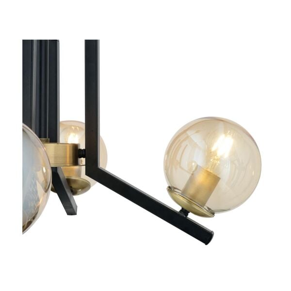 Mikel 4 Lü Siyah Eskitme Modern Yatak Odası Mutfak Oturma Odası Retro Salon Avize