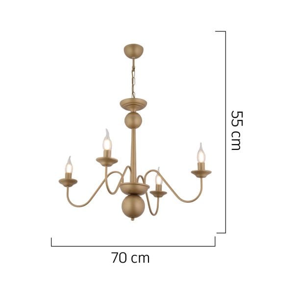 Behir 4'lü Eskitme Boyalı  Modern Oturma Odası, Yatak Odası Salon Avize