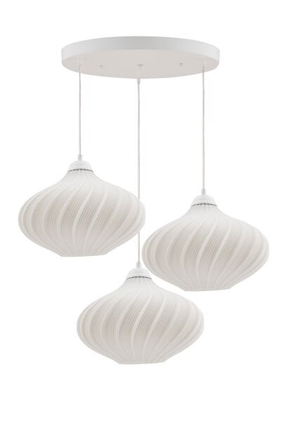Leonor 3'lü Beyaz Modern Pinterest Tarzı Sarkıt Avize
