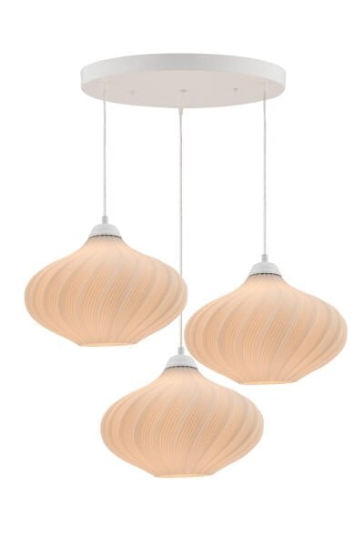 Leonor 3'lü Beyaz Modern Pinterest Tarzı Sarkıt Avize