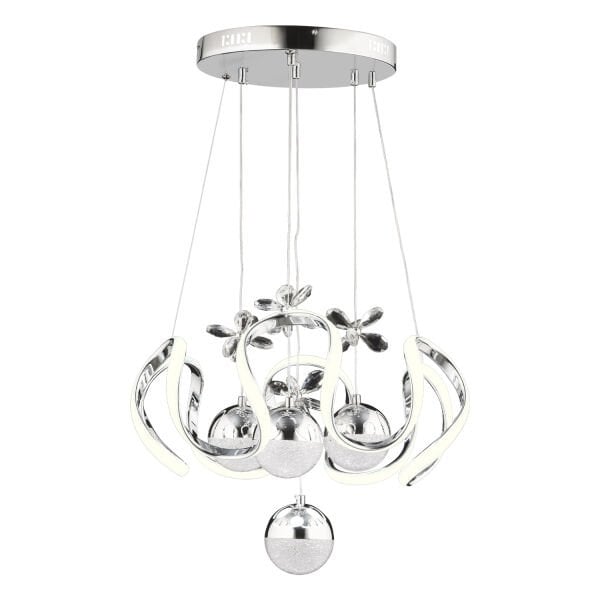 Jonas Krom 3 Renkli 103 Watt Kristal Ledli Modern Oturma Odası Salon Sarkıt Avize