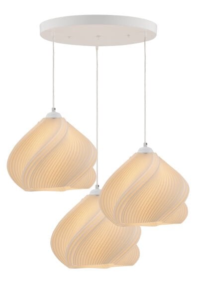 Leaf 3'lü Beyaz Modern Pinterest Tarzı Sarkıt Avize