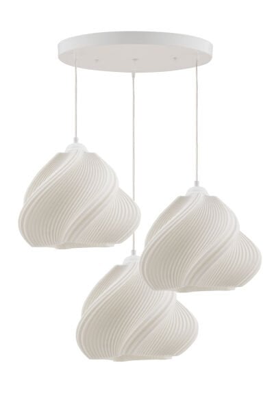 Leaf 3'lü Beyaz Modern Pinterest Tarzı Sarkıt Avize