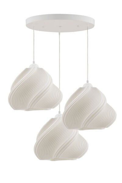 Leaf 3'lü Beyaz Modern Pinterest Tarzı Sarkıt Avize