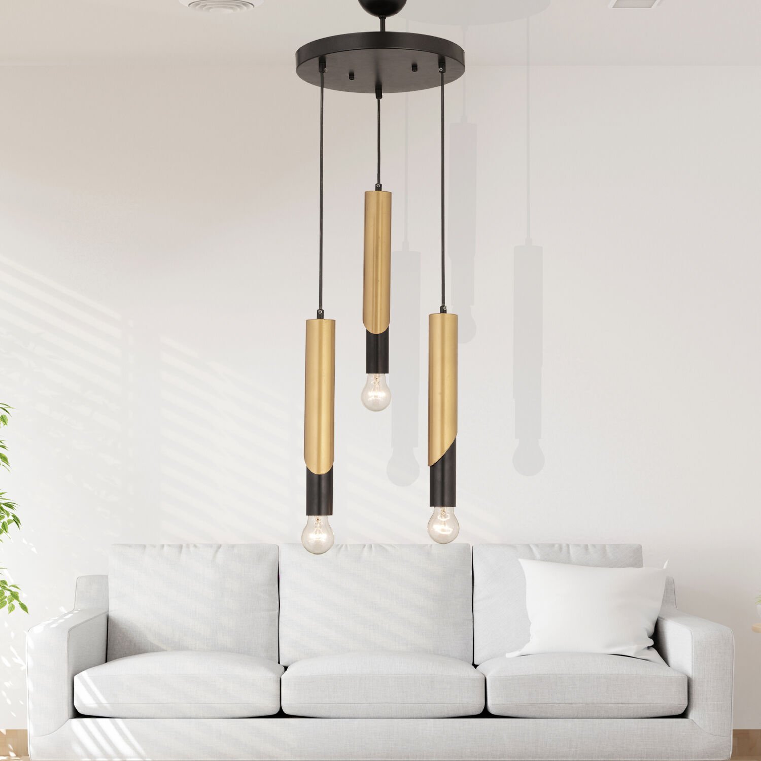 Vegamu 3Lü Yuvarlak Eskitme Modern Koridor Mutfak Salon Retro Avize