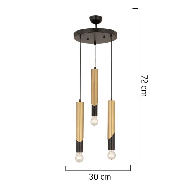 Vegamu 3Lü Yuvarlak Eskitme Modern Koridor Mutfak Salon Retro Avize