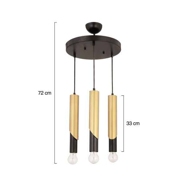 Vegamu 3Lü Yuvarlak Eskitme Modern Koridor Mutfak Salon Retro Avize