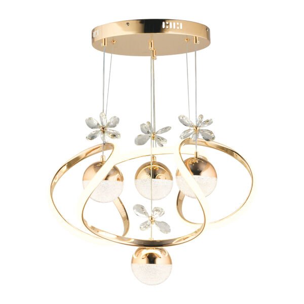 Jonas Gold 3 Renkli 103 Watt Kristal Ledli Modern Oturma Odası Salon Sarkıt Avize