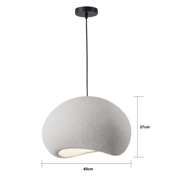 Tretan Tekli Beyaz Beton Modern Sarkıt Oturma Odası Salon Sarkıt Avize