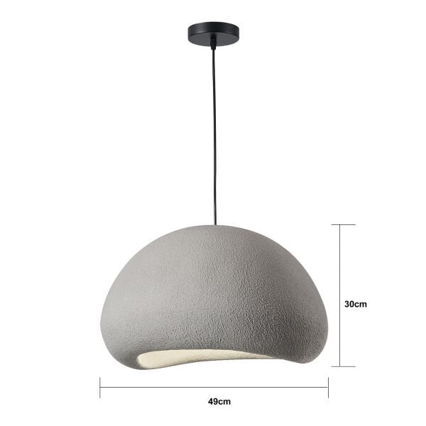 Tretan Büyük Gri Beton Modern Sarkıt Oturma Odası Salon Sarkıt Avize