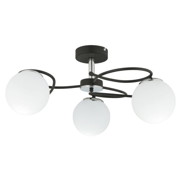 Rodonit 3lü Siyah Krom Beyaz Camlı  Modern Sarkıt Genç Odası Yatak odası Retro Salon Avize