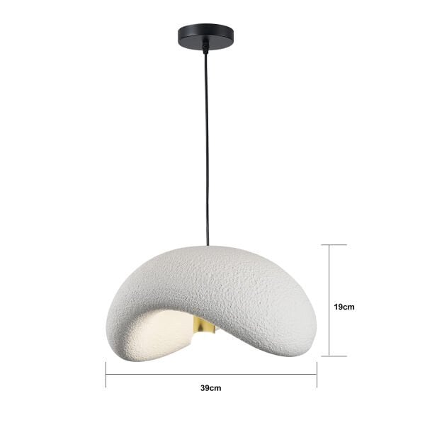 Voliny Tekli Beyaz Beton Modern Sarkıt Oturma Odası Salon Sarkıt Avize