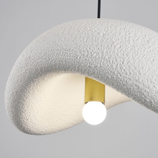 Voliny Tekli Beyaz Beton Modern Sarkıt Oturma Odası Salon Sarkıt Avize