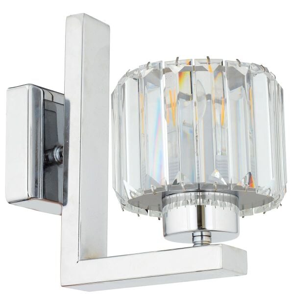 Ramo Krom Kaplama Kristal Taşlı Duvar Lambası Yatak Odası-Yatak Başı-Salon için Aplik
