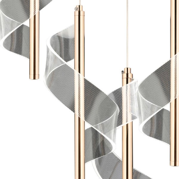 Jadon 5'li Sıralı 3 Renkli 40 Watt Gold Kristal Ledli Modern Oturma Odası Salon Sarkıt Avize