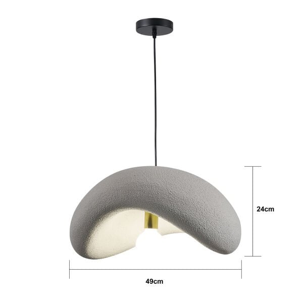 Voliny Büyük Gri Beton Modern Sarkıt Oturma Odası Salon Sarkıt Avize