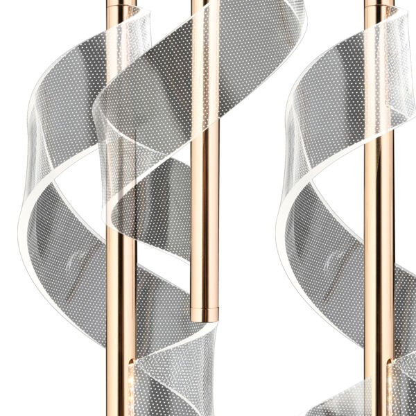 Jadon 6'lı Yuvarlak 3 Renkli 53 Watt Gold Kristal Ledli Modern Oturma Odası Salon Sarkıt Avize