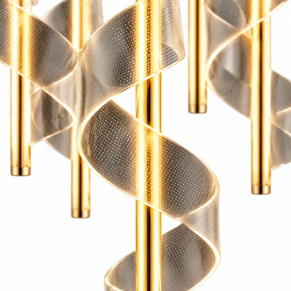 Jadon 6'lı Yuvarlak 3 Renkli 53 Watt Gold Kristal Ledli Modern Oturma Odası Salon Sarkıt Avize