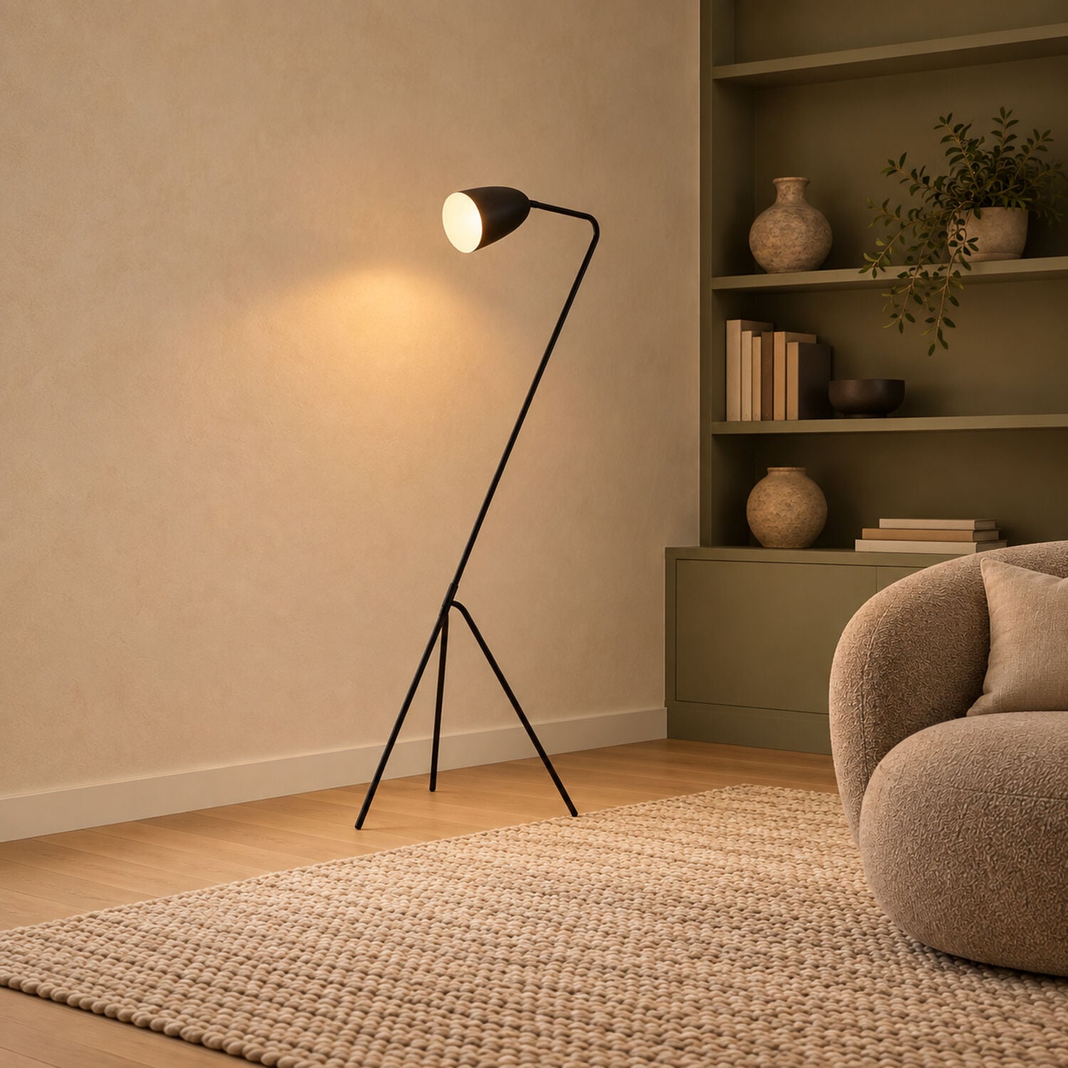 Yaman Siyah Retro Başlıklı Modern Dekoratif Köşe Lambader