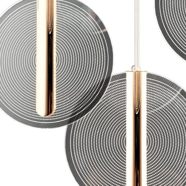 Dustin 6'lı Yuvarlak 3 Renk 80 Watt Gold Kristal Ledli Modern Oturma Odası Salon Sarkıt Avize