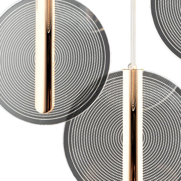 Dustin 6'lı Yuvarlak 3 Renk 80 Watt Gold Kristal Ledli Modern Oturma Odası Salon Sarkıt Avize