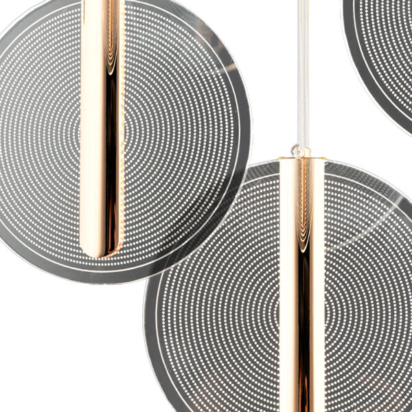 Dustin 6'lı Yuvarlak 3 Renk 80 Watt Gold Kristal Ledli Modern Oturma Odası Salon Sarkıt Avize