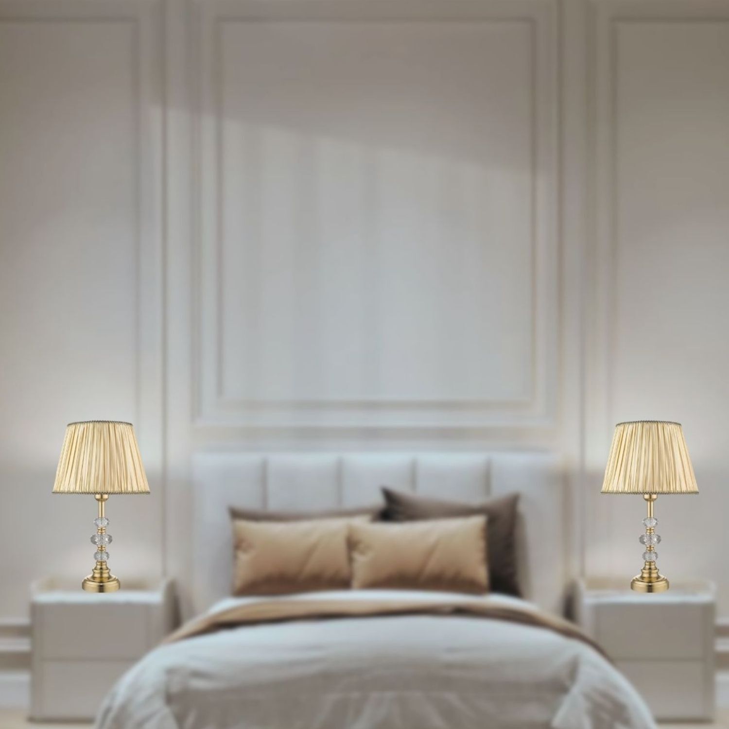 (2 Adet) Arven Gold Kristal Abajur