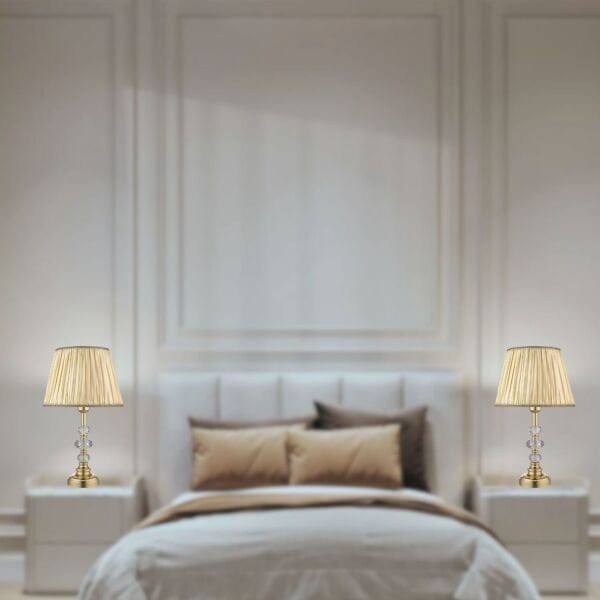 (2 Adet) Arven Gold Kristal Abajur