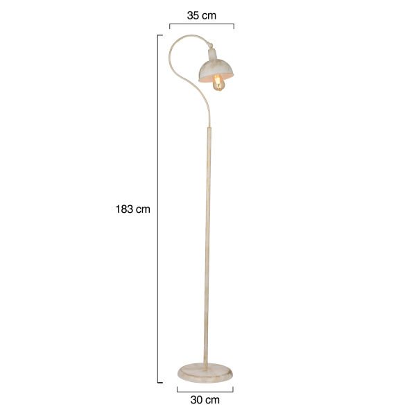 Angora Beyaz Silme Dekoratif Tasarım Retro Modern Metal Lambader