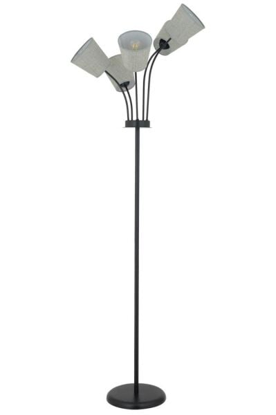 Lara 5li Şapkalı Siyah Moder Tasarım Dekoratif Oturma Odası-Salon Lambader