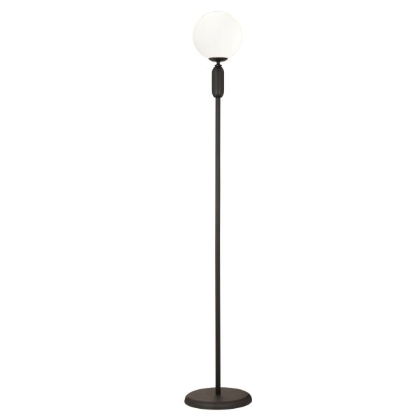 Arlo Siyah Beyaz Camlı Modern Tasarım Metal Lambader