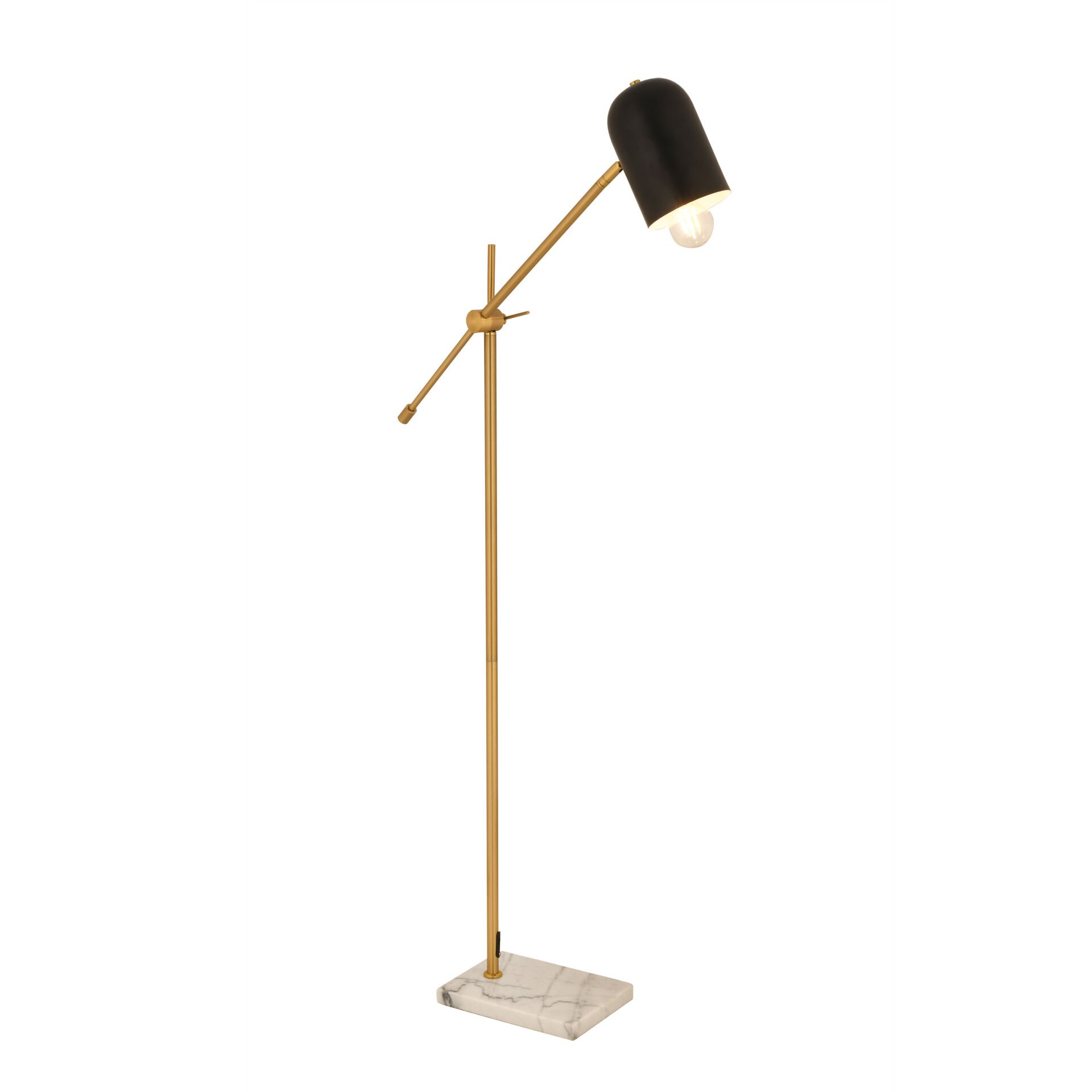 Ahren Siyah Eskitme Retro Başlıklı Modern Dekoratif Köşe Lambader