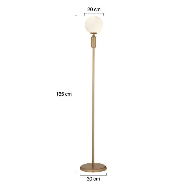 Arlo Eskitme Boyalı Beyaz Camlı Modern Tasarım Metal Lambader