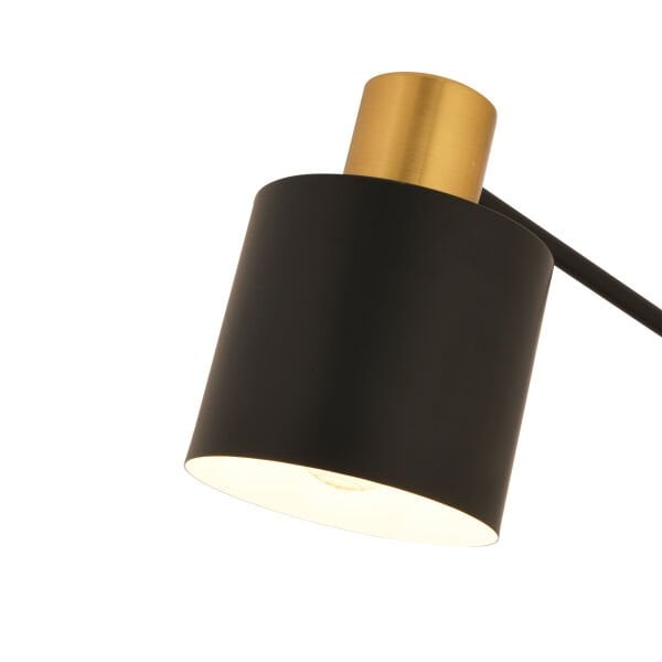 Gerodi Siyah Retro Başlıklı Modern Dekoratif Köşe Lambader