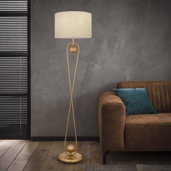 Letta Eskitme Şapkalı EskitmeModern Tasarım Ayaklı Abajur Lamba Metal Lambader