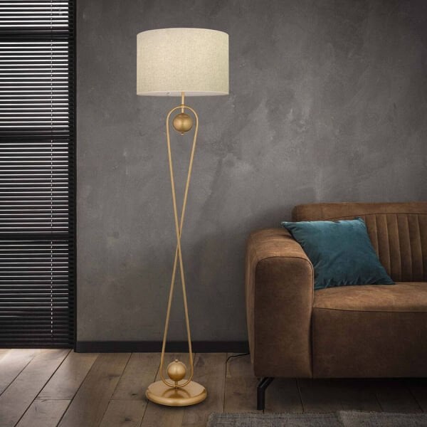 Letta Eskitme Şapkalı EskitmeModern Tasarım Ayaklı Abajur Lamba Metal Lambader