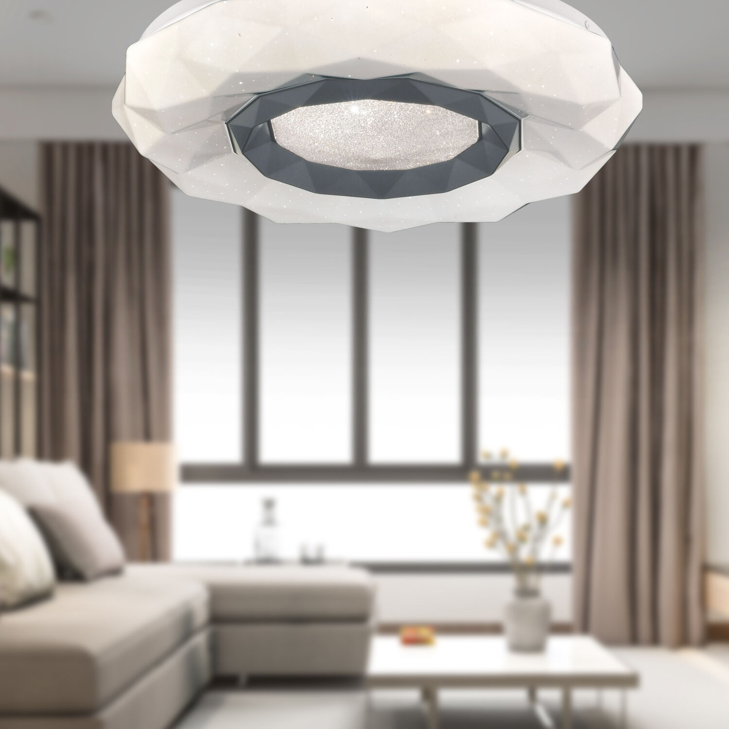 Paris Tekli Beyaz 3 Renkli 37 Watt Ledli Modern Oturma Odası, Koridor, Salon Led Avize 40 cm