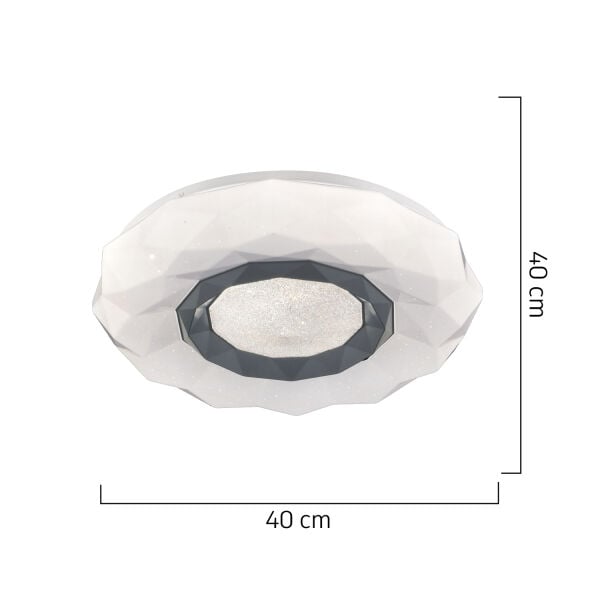 Paris Tekli Beyaz 3 Renkli 37 Watt Ledli Modern Oturma Odası, Koridor, Salon Led Avize 40 cm