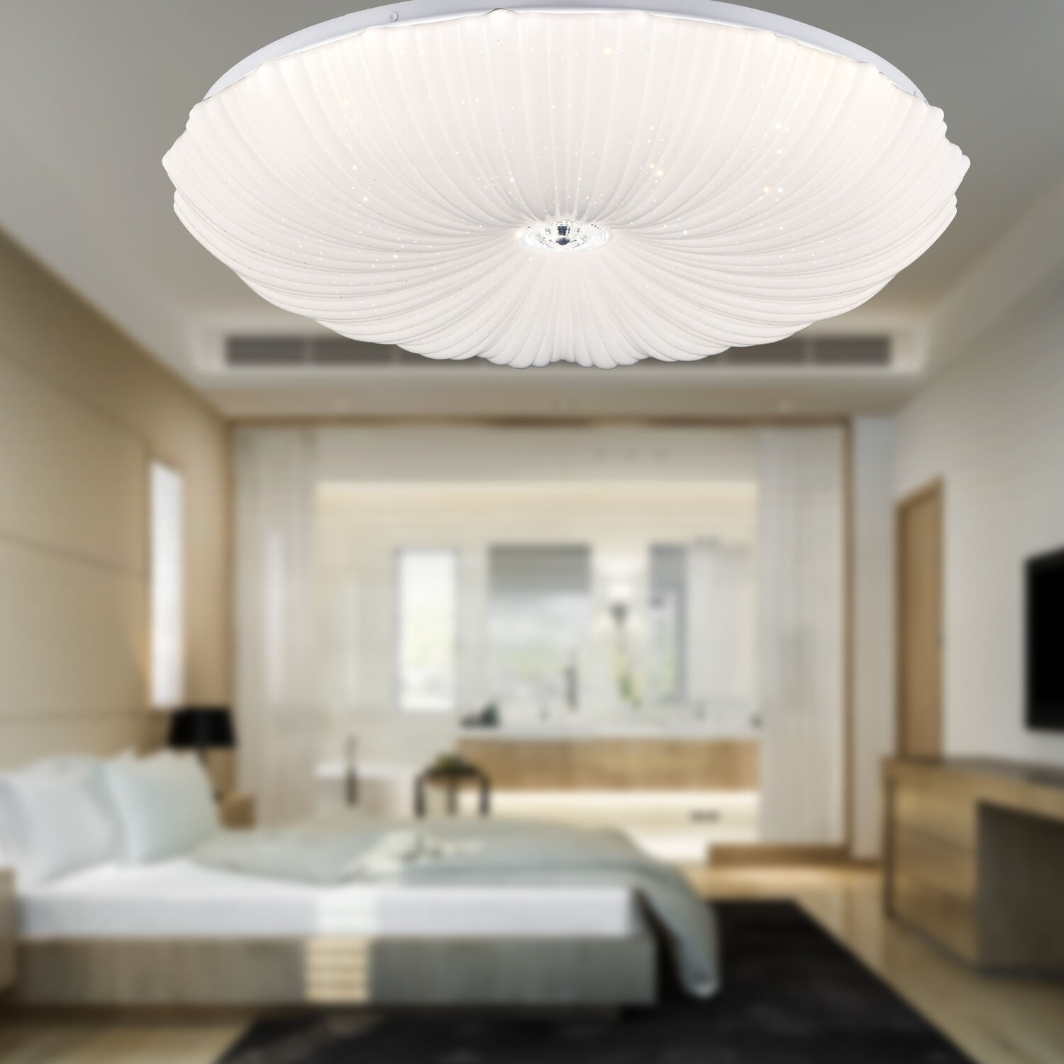 Londra Tekli Beyaz 3 Renkli 61 Watt Ledli Modern Oturma Odası, Koridor, Salon Led Avize 50 Cm