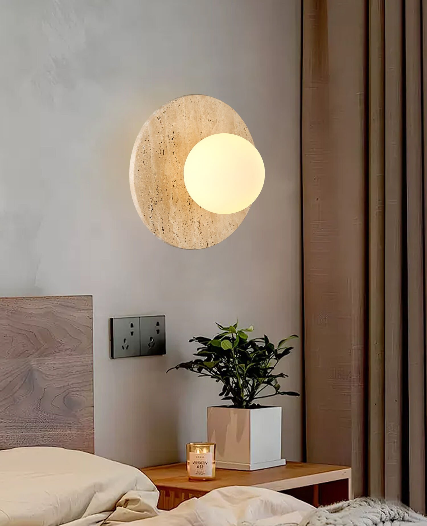 Eira Traverten Desenli Modern Salon, Yatak Başı Aplik