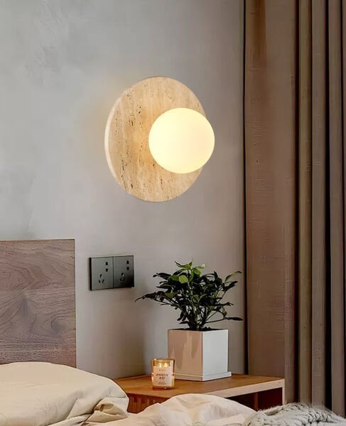 Eira Traverten Desenli Modern Salon, Yatak Başı Aplik