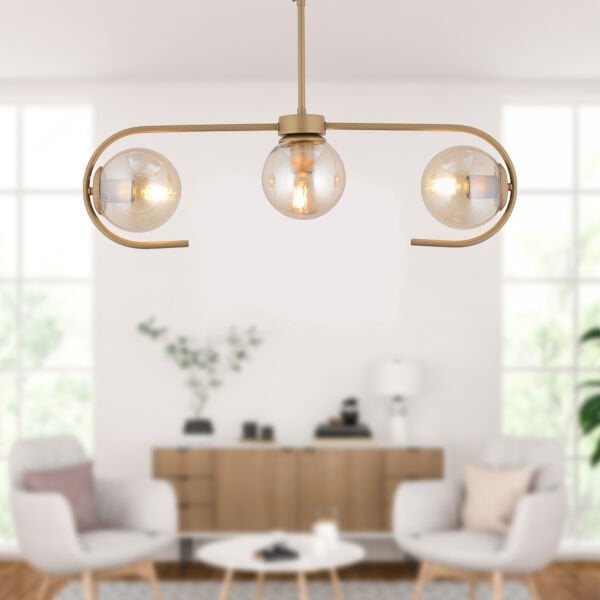 Diaspor 3'lü Sıralı Eskitme Modern Sarkıt Genç Odası Yatak odası Retro Salon Avize