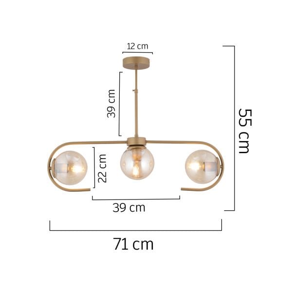 Diaspor 3'lü Sıralı Eskitme Modern Sarkıt Genç Odası Yatak odası Retro Salon Avize