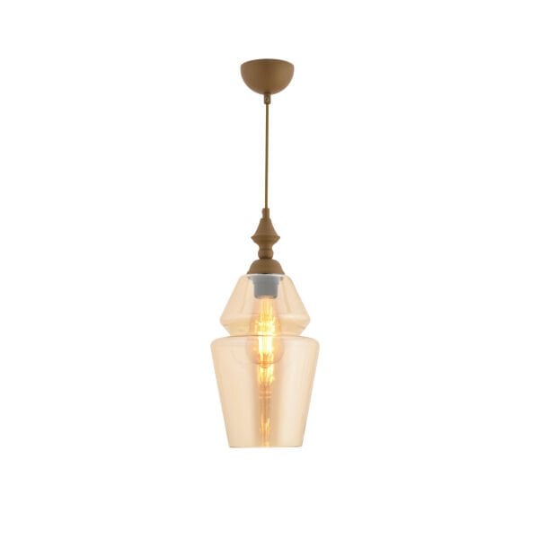 Leila Tekli Elegant Camlı Eskitme Modern Sarkıt Avize