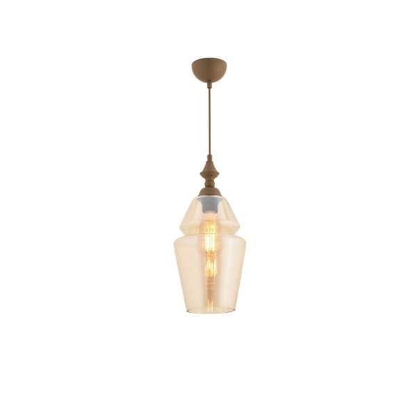 Leila Tekli Elegant Camlı Eskitme Modern Sarkıt Avize