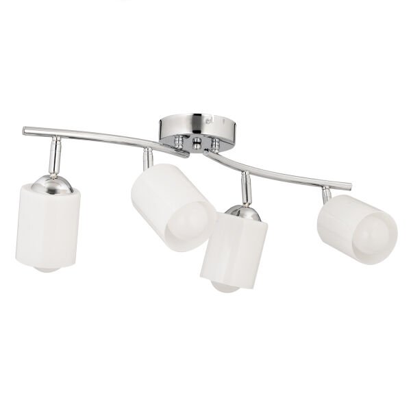 Riley 4Lü Krom Spot Bardak Camlı Modern Koridor Mutfak Salon Plafonyer Avize