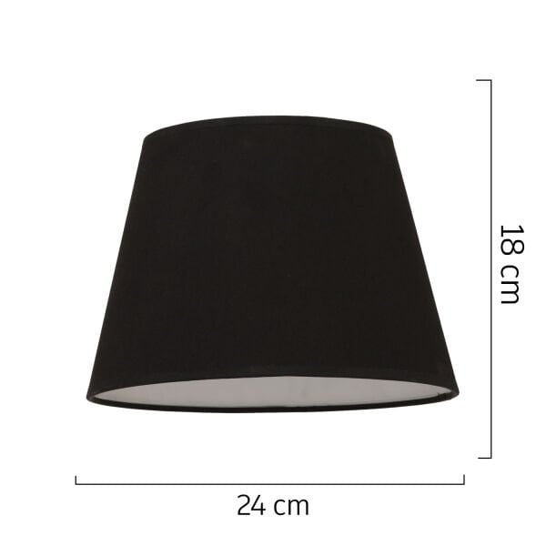 SİYAH KUMAŞ DOKULU ABAJUR ŞAPKASI