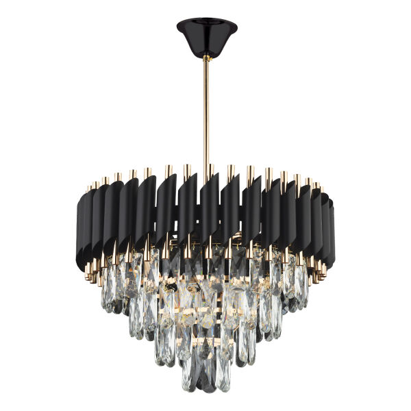 Mikula 45'lik Yuvarlak Gold Kristal Taşlı Modern Oturma Odası Salon Sarkıt Avize ( Ürün zincirlidir )